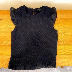 LAUNDRY (Shelli Segal) - (Large) Black Polkadot Sleeveless Blouse